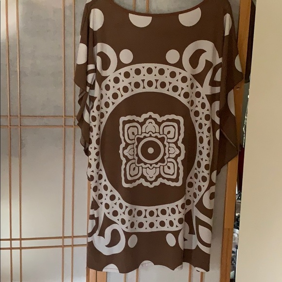 Dress Size Small / Medium / Large BOHO Brown/White - Picture 3 of 4